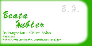beata hubler business card